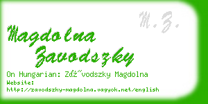 magdolna zavodszky business card